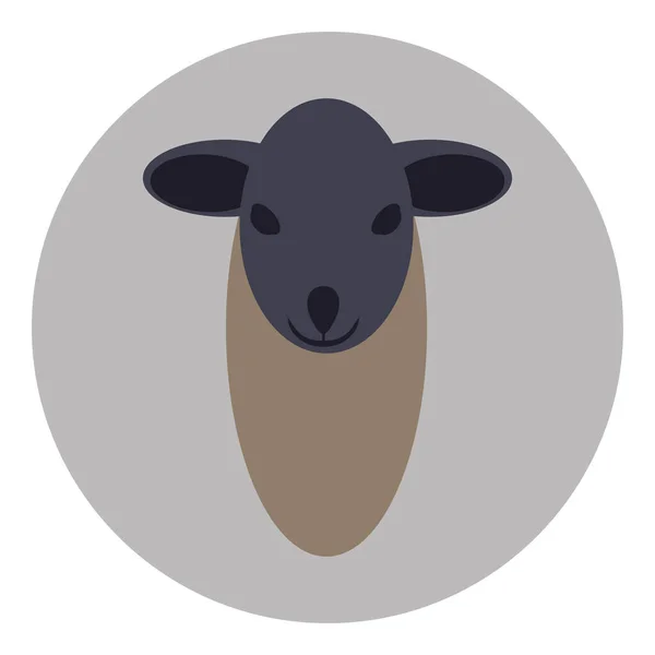 Wektor Ikony Małej Głowy Owiec — Wektor stockowy