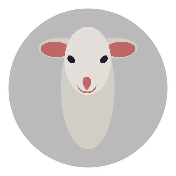 Small White Sheep Head Icon Vector — Stock Vector