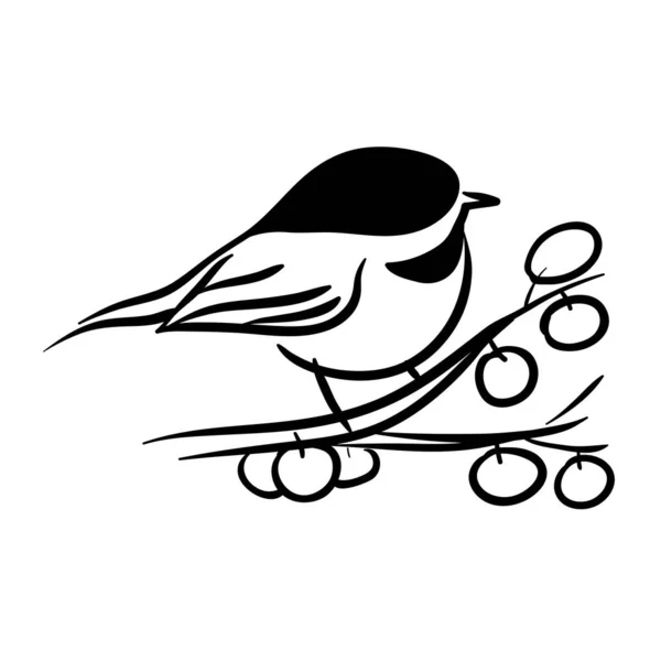 Piccola Linea Arte Uccelli — Vettoriale Stock