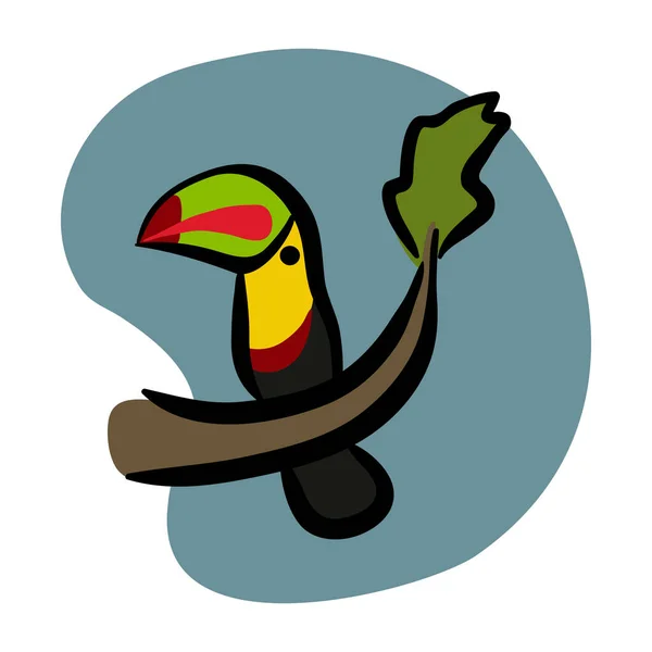 Tucan Uccello Vettore Arte Illustrazione — Vettoriale Stock