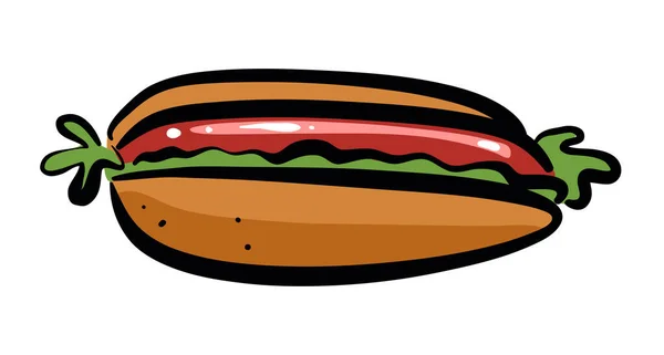 Hotdog Vector Ilustración Aislado — Archivo Imágenes Vectoriales