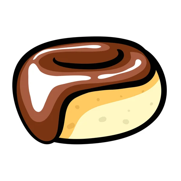 Chocolade Donut Vector Illustratie Geïsoleerd — Stockvector