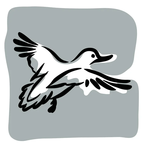 Vetor Pato Voador Ilustração Isolado —  Vetores de Stock
