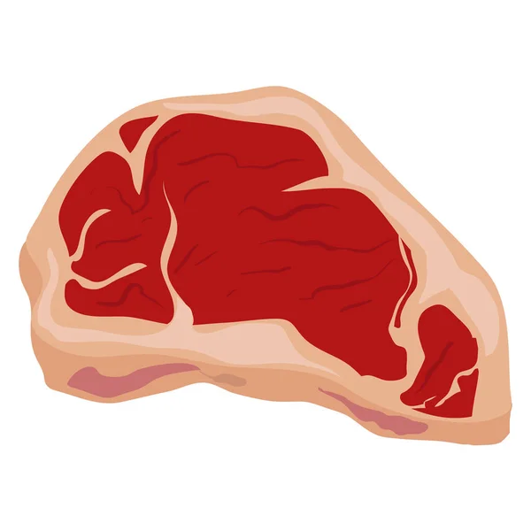 Carne Res Vector Ilustración Aislado — Vector de stock