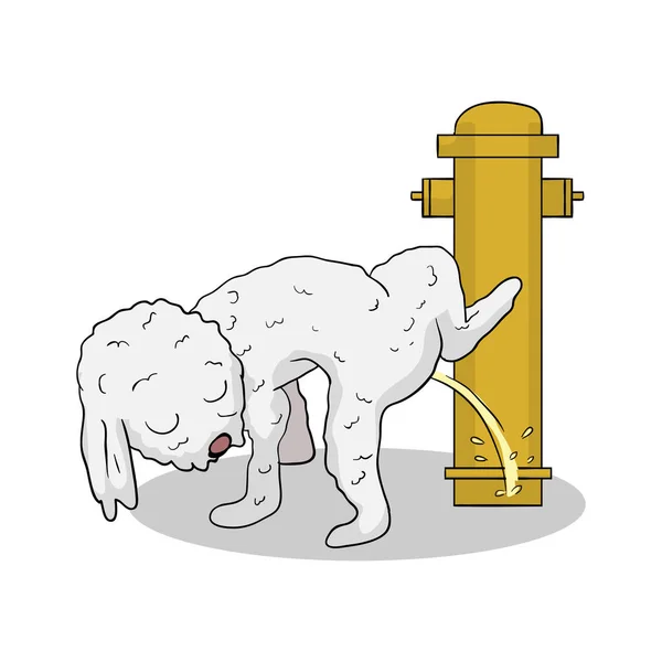 Peeing Dog Vector Illustration Isolated — Stock Vector