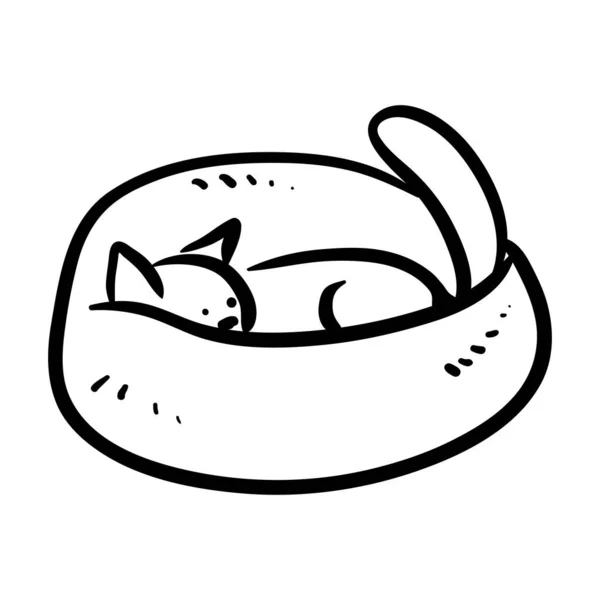 Dormir Gato Clip Arte — Vector de stock