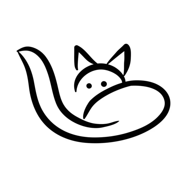 Cat Clip Art Vektor Logo Illustration — Stockvektor