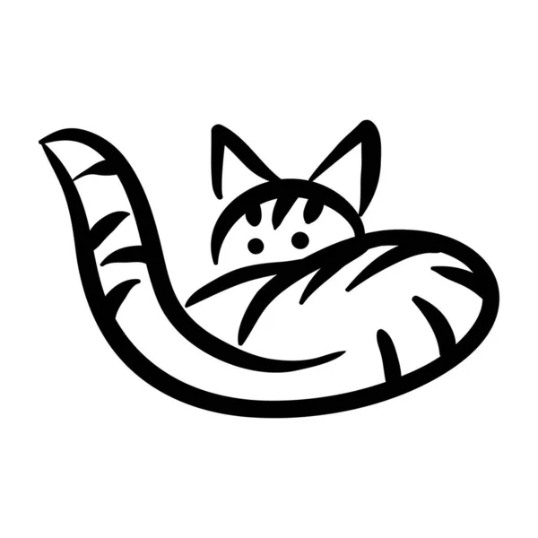 Cat Clip Art Logo Illustration — ストックベクタ