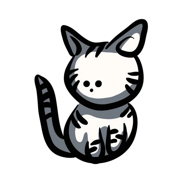 Cute Kitten Clip Art Logo Illustration — ストックベクタ