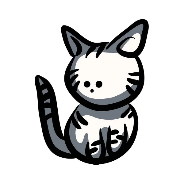 Gatinho Bonito Clip Arte Logotipo Ilustração — Vetor de Stock