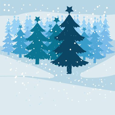 Karlı Noel ağaç arka plan 
