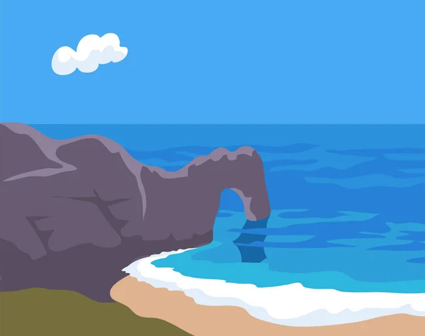 Durdledoor Strand Hintergrund Illustration — Stockvektor