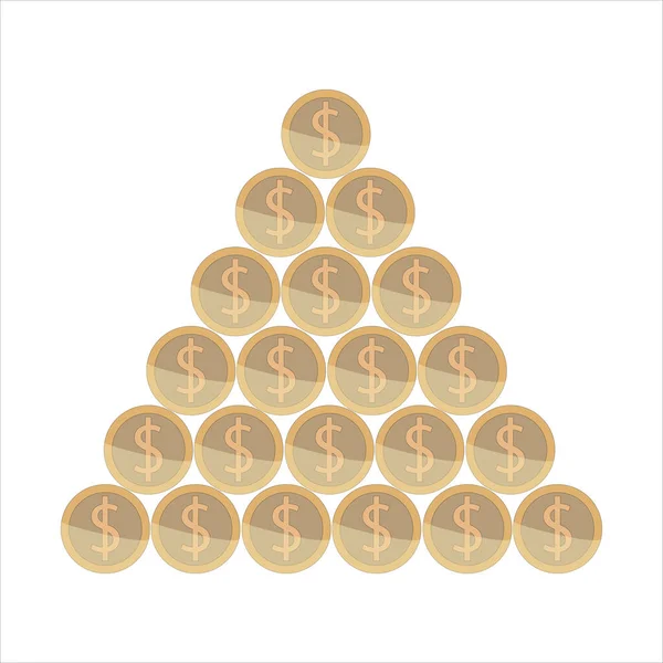 Dollar Pirâmide Clip Art Conceito Dinheiro — Vetor de Stock