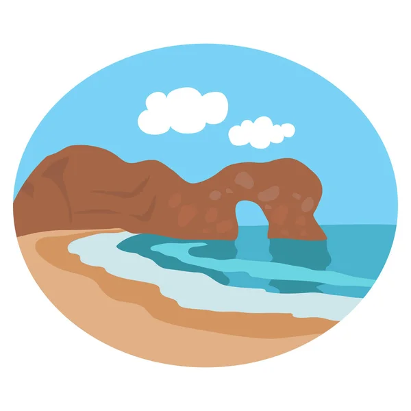 Durdledoor Spiaggia Illustrazione Vettore Isolato — Vettoriale Stock
