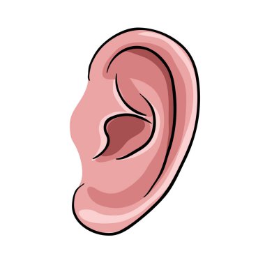 Kulak çizimi vektör illüstrasyonu