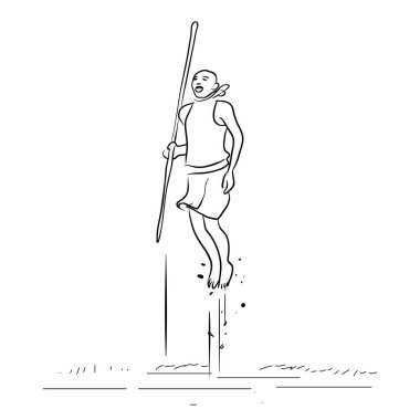 Etnik dans Afrikalı adam, zıplayan Afrikalı Dans