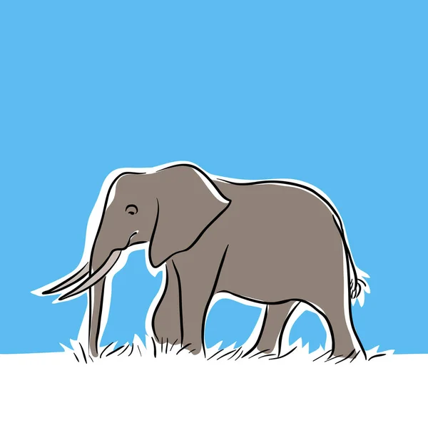 Elefante Africano Vettoriale Illustrazione — Vettoriale Stock