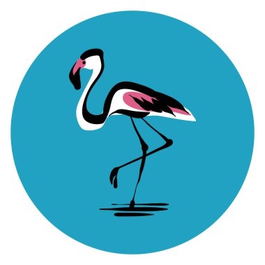 Flamingo vektör illüstrasyon logo simgesi