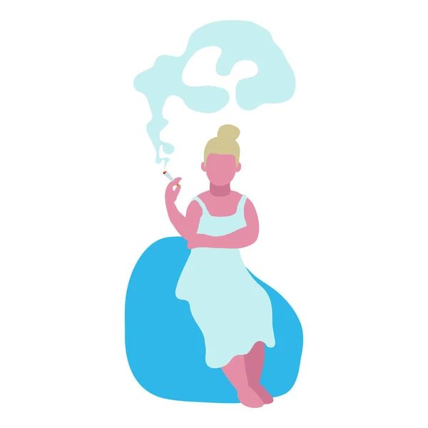 Ilustração Uma Mulher Fumante — Vetor de Stock