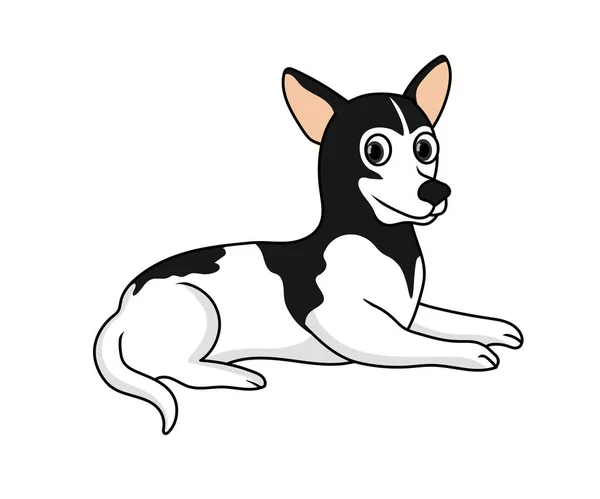 Black White Dog Vector — 스톡 벡터