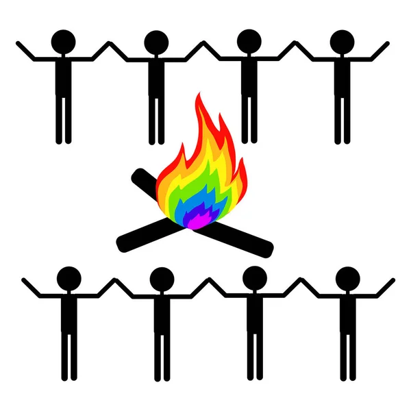 Pessoas Lgbtq Isoladas Ilustração Estoque Vetorial Plano Silhuetas Homossexuais Gays —  Vetores de Stock