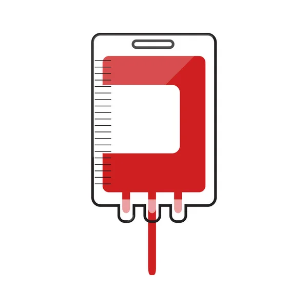 Ícone Vetor Saco Sangue Vermelho — Vetor de Stock