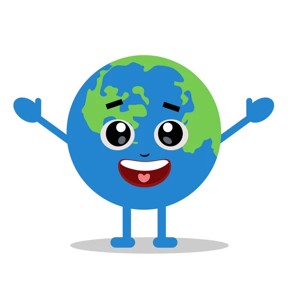 Earth Cartoon Mascot Character — Stock Vector