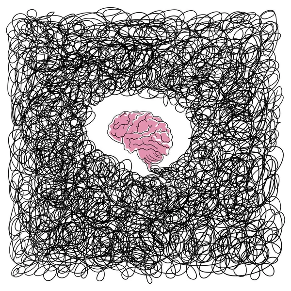 Διαταραγμένη Απεικόνιση Διανύσματος Εγκεφάλου — Διανυσματικό Αρχείο