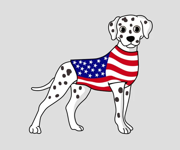 Patriotic Dalmatian Dog Illustration — Stock Vector