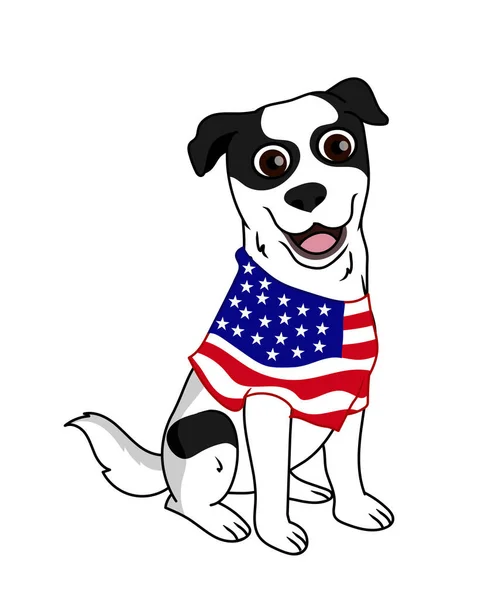 Patriótico Jack Russell Terrier Negro — Archivo Imágenes Vectoriales