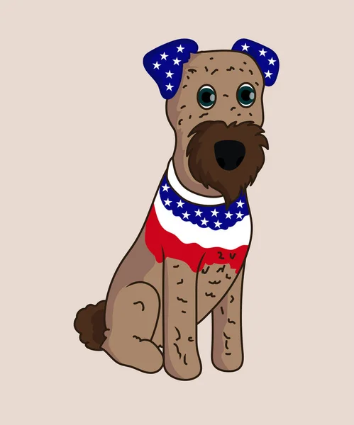 Patriotic Schnauzer Dog Vector — 스톡 벡터