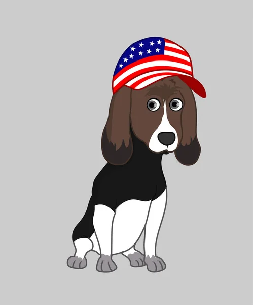 Patrioticbeagle Dog Vector Illustration — 스톡 벡터