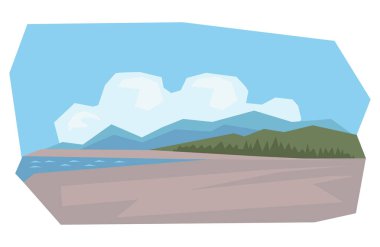 Alaska manzara çizimi izole edildi