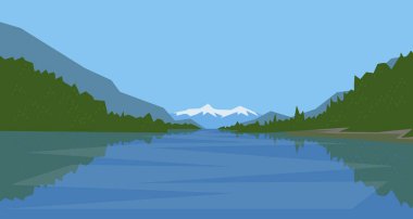 Alaska manzara vektör illüstrasyonu