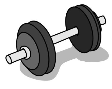 Dumbbell clipart vektör çizimi izole edildi