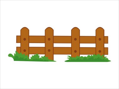 Tahta çit Clipart vektör çizimi izole edildi