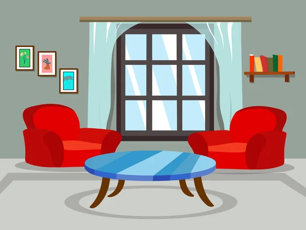 Oturma Odası Arkaplan Çizimi — Stok Vektör
