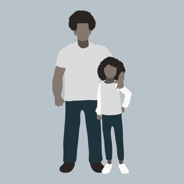 baba ve kız vektör klip sanatı