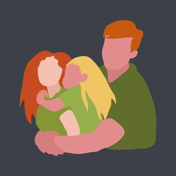 Lycklig Familj Vektor Illustration Isolerad — Stock vektor