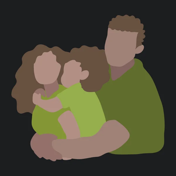 Feliz Familia Clip Arte — Vector de stock