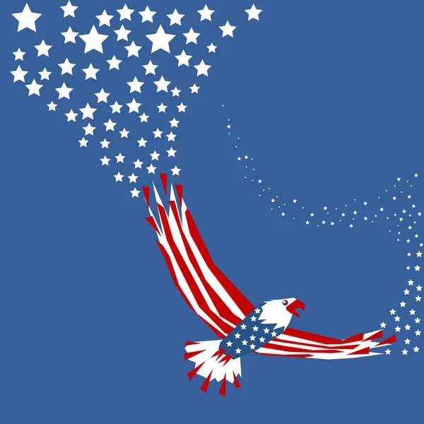 4Th July Flying Bird Illustration — Stock vektor