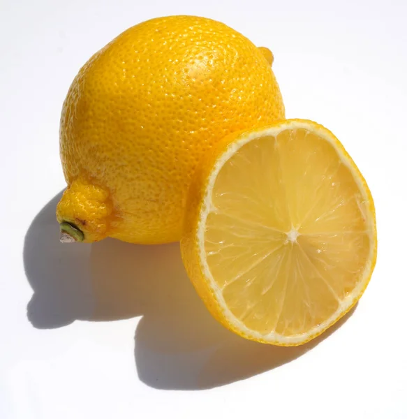 Close Lemon White Background Stock Photo — Stock Photo, Image