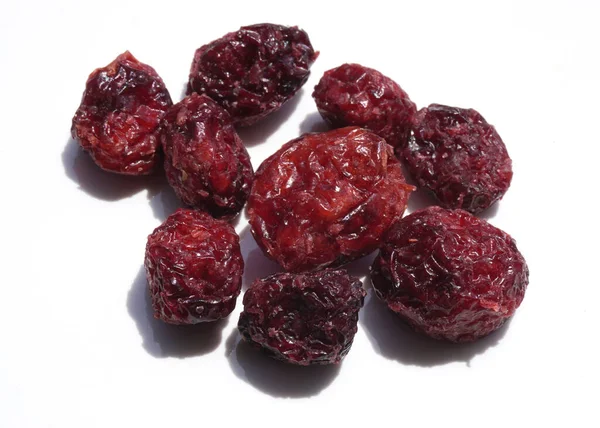 Juicy Dried Cranberries White Background Close — Zdjęcie stockowe