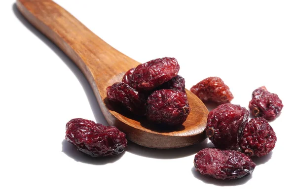 Juicy Dried Cranberries White Background Close — Zdjęcie stockowe