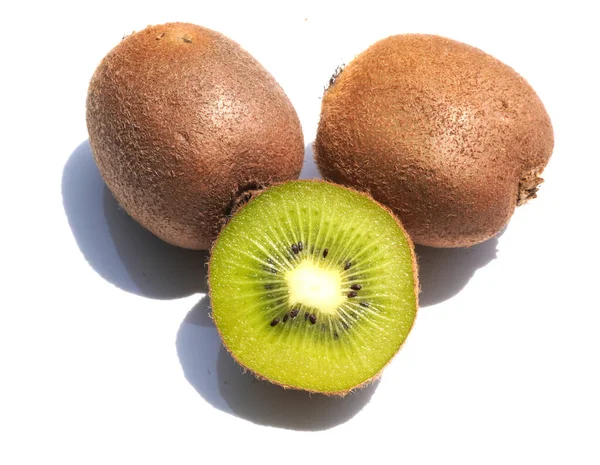 Kiwi Fruit Fotografie Stoc Izolat Fundal Alb — Fotografie, imagine de stoc