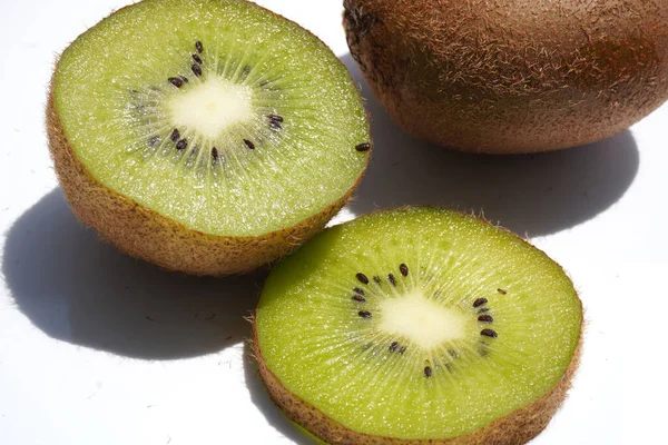 Kiwi Fruit Cut Stock Photo Isolated White Background — Photo