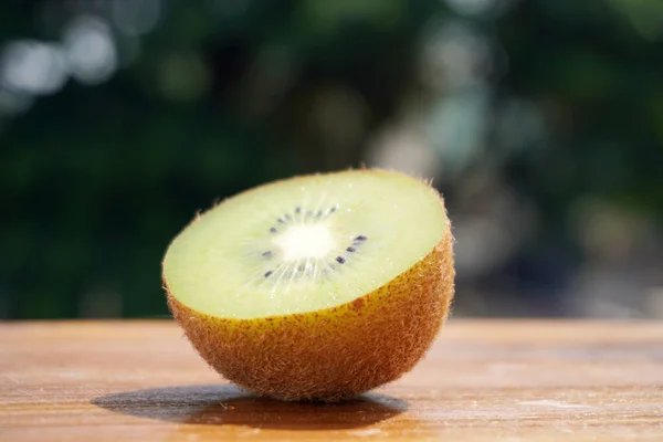 Kiwi Fruchtschnitt Hintergrund Der Natur — Stockfoto