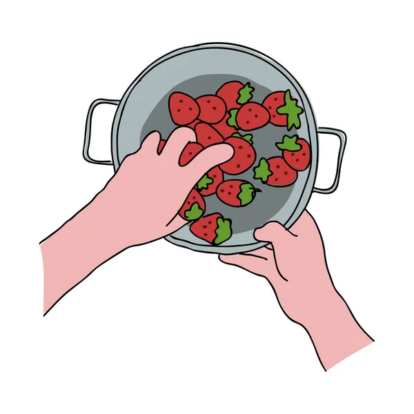 Washing Fruits Clip Art — Stockvektor