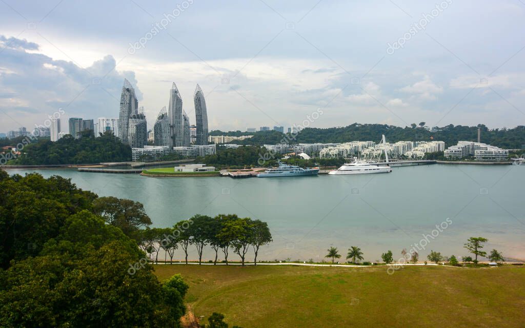 Keppel Island and its yacht marina in the Keppel Bay area near Sentosa