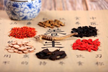 Geleneksel Çin tıbbı, yakın plan.